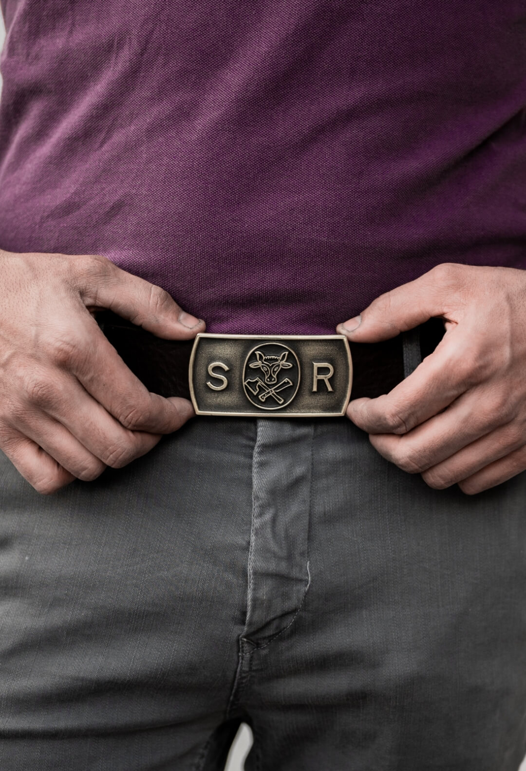 Gürtelschnalle Monogramm mit Berufswappen